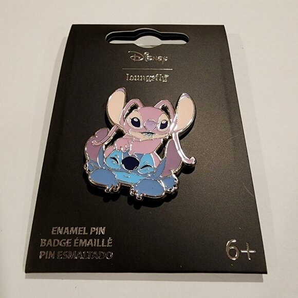 Loungefly Disney Lilo & Stitch Angel and Stitch Squish Enamel Pin NEW - Picture 4 of 10